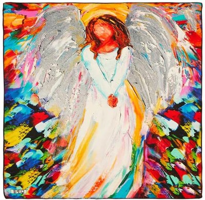 Beyaz Angel Desen Mendil