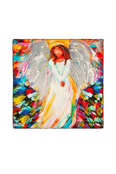 Beyaz Angel Desen Mendil