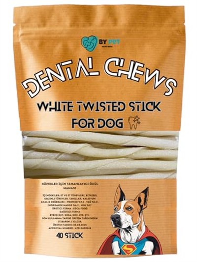 Beyaz Burgu Çubuk Köpek Ödül Ve Çiğnemi Kemiği- 40 Adet Maxi Paket
