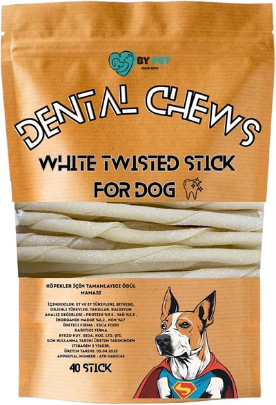 Beyaz Burgu Çubuk Köpek Ödül Ve Çiğnemi Kemiği- 40 Adet Maxi Paket