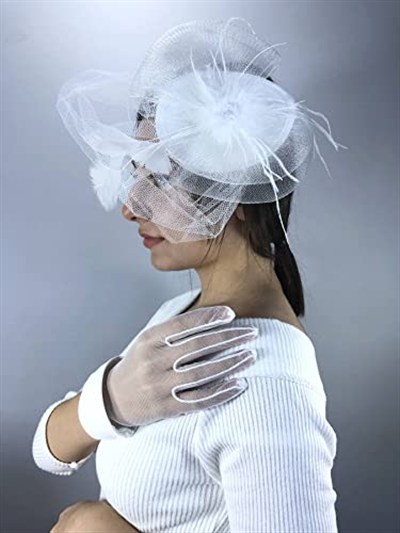 Beyaz Eldiven Ve Beyaz Vualet Nikah Takımı