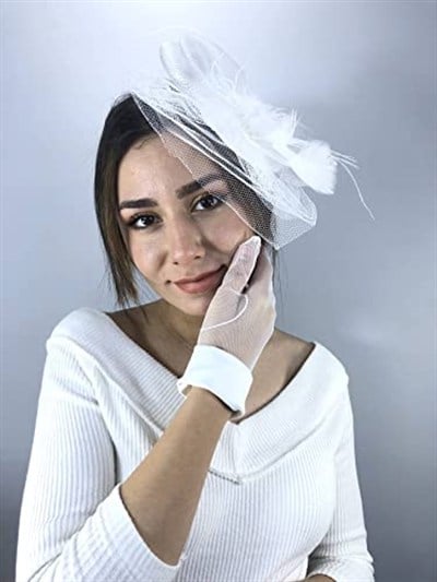 Beyaz Eldiven Ve Beyaz Vualet Nikah Takımı