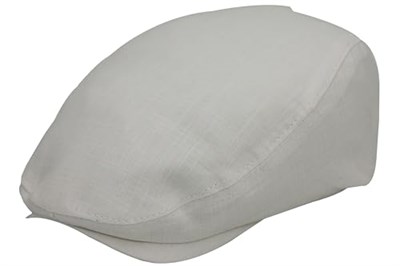 Beyaz Kasket Pamuklu London Flat Cap Şapka