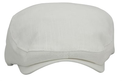 Beyaz Kasket Pamuklu London Flat Cap Şapka