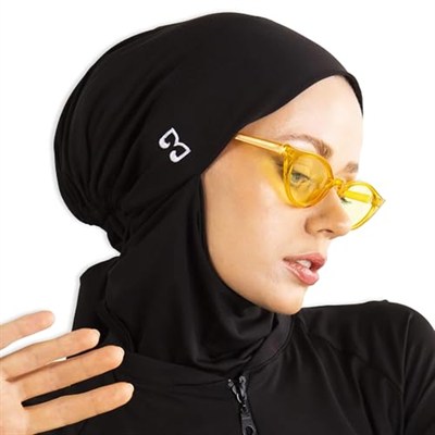 Beyaz Logo Nakışlı Deniz Tesettür Bone STANDART