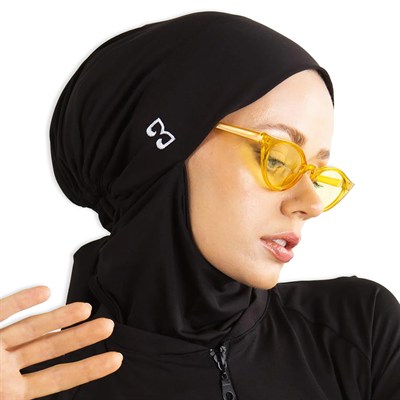 Beyaz Logo Nakışlı Deniz Tesettür Bone STANDART