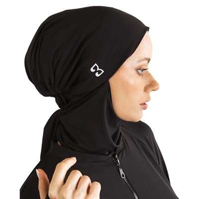 Beyaz Logo Nakışlı Deniz Tesettür Bone STANDART