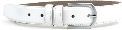 Beyaz Rugan 3,5 cm Erkek Çocuk Klasik Kemer (85-110cm)
