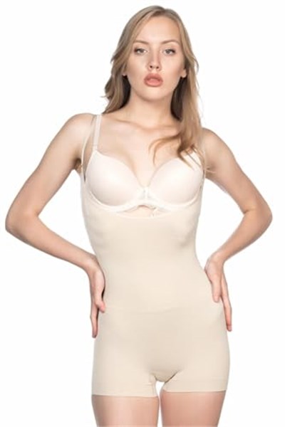 Beyaz Seamless Dikişsiz Iz Yapmaz Göğüsü Açık Askılı Vücut Korse