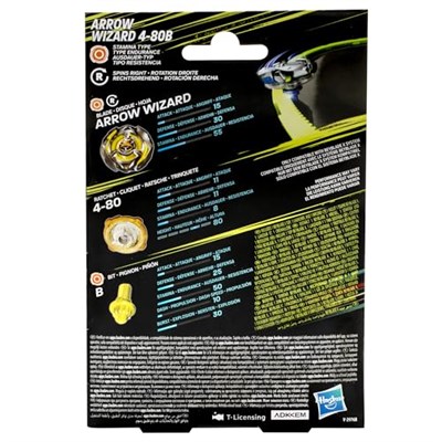 Beyblade X Arrow Wizard 4-80B başlangıç paketi, topaç ve başlangıç paketi