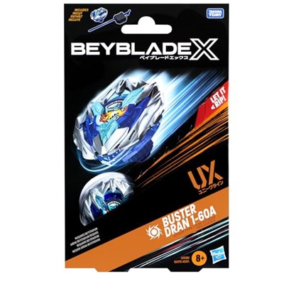 Beyblade X Buster Dran 1-60A UX Başlangıç Paketi Seti, Saldırı Tipi Üst ve Başlatıcılı; Otantik Takara Tomy Battle Tops Oyunlar/Erkek ve Kız Çocukları için Oyuncaklar 8+