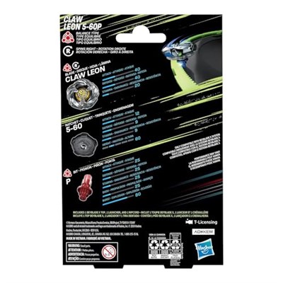 Beyblade X Claw Leon 5-60P Başlangıç Paketi Seti, Denge Tipi Sağ Dönen Üst ve Başlatıcı; 8 Yaşındaki Erkek ve Kız Çocukları için Savaş Oyuncakları