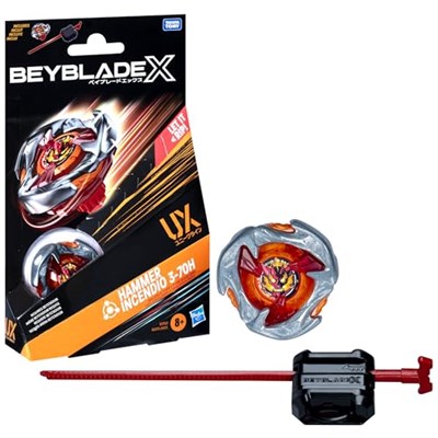 Beyblade X Hammer Incendio 3-70H UX Başlangıç Paketi Seti, Denge Tipi Üst ve Başlatıcılı; Otantik Takara Tomy Battle Top Oyunları/Erkek ve Kız Çocukları için Oyuncaklar 8+