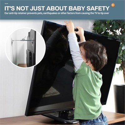 Bezant Metal TV Güvenlik Kayışları, İleri veya Geri Devrilmeyi Önlemek İçin Bebek Prova için TV Çapaları, Düz Ekran için TV Askıları Güvenliği, Ayarlanabilir Uzunluk Aralığı 8,6 inç ila 14,1 inç (2 Pa