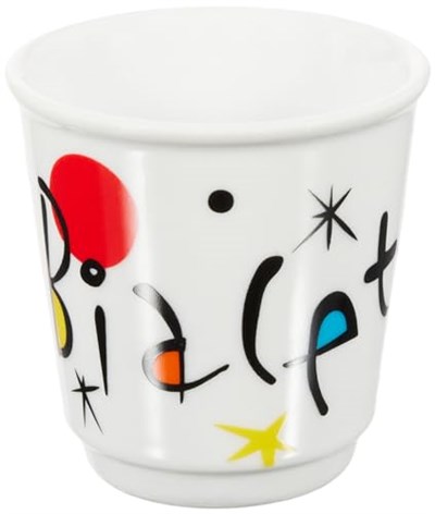Bialetti - 4lü Moka Kahve Bardak Seti - Kulpsuz Kahve Shot Bardağı - Bicchierini - Karma Renk - Arte Desen Serisi - Porselen