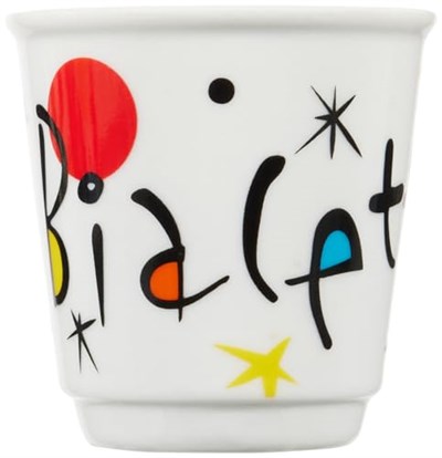 Bialetti - 4lü Moka Kahve Bardak Seti - Kulpsuz Kahve Shot Bardağı - Bicchierini - Karma Renk - Arte Desen Serisi - Porselen