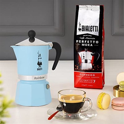 Bialetti 5041 Rainbow Espresso Pişirici, Alüminyum, Açık Mavi, 1 Fincan