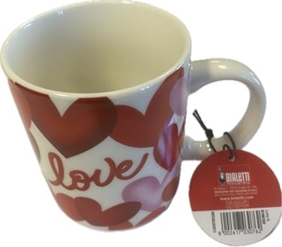 Bialetti - Desenli Kahve Kupası (Kırmızı)