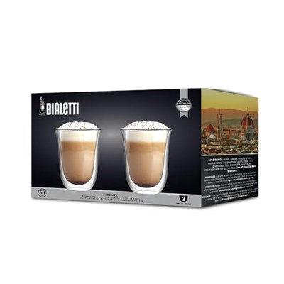 Bialetti - Firenze Çift Duvarlı Cam Bardak 300Ml 2Li Set - Seçenekler: 2 x 80 ml, 2 x 300 ml, 2 x 160 ml, 2 x 200 ml, 2 x 350 ml...