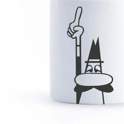 Bialetti - Kupa - Mug - 250mL - Bialetti İkonik Bıyıklı Adam Desenli - Porselen