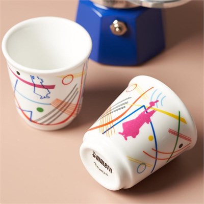 Bialetti Mini Express Mokapot Kandinsky + 2 Espresso Fincanı