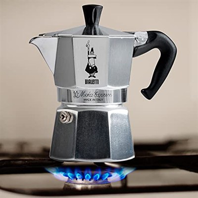 Bialetti - Moka Express: 3 Cups Ocak Üstü Espresso Pişirici - 130ml - Gümüş Renk - Alüminyum Gövde - Patentli Güvenlik Valfi - Tüm Ocak Türleri İçin Uygundur (İndüksiyon Hariç)