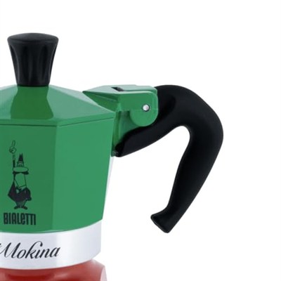Bialetti - Moka Express Italia: 1 Cup Ocak Üstü Espresso Pişirici - 40ml - Karma Renk - Alüminyum Gövde - Patentli Güvenlik Valfi - Tüm Ocak Türleri İçin Uygundur (İndüksiyon Hariç)
