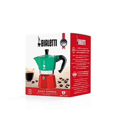 Bialetti - Moka Express Italia: 3 Cups Ocak Üstü Espresso Pişirici - 130ml - Karma Renk - Alüminyum Gövde - Patentli Güvenlik Valfi - Tüm Ocak Türleri İçin Uygundur (İndüksiyon Hariç)