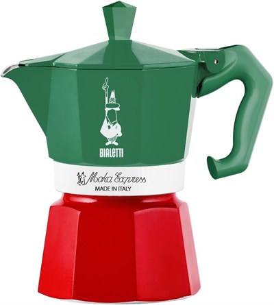 Bialetti Moka Pot Exclusive Italia 3 Cup Yeşil Kırmızı
