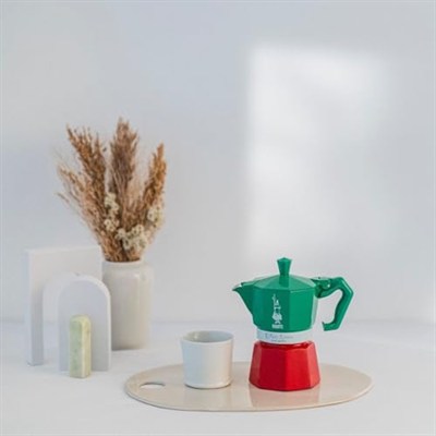 Bialetti Moka Pot Exclusive Italia 3 Cup Yeşil Kırmızı