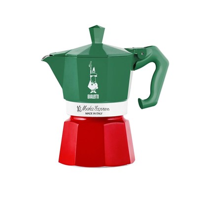 Bialetti Moka Pot Exclusive Italia 3 Cup Yeşil Kırmızı