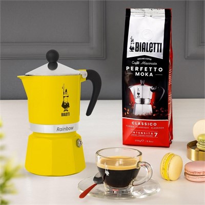 Bialetti Rainbow Sarı Mokapot (3 Cup)