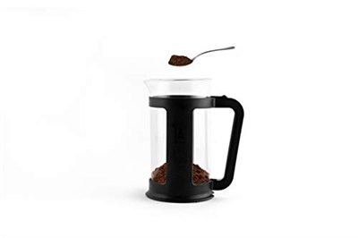 Bialetti - Smart French Press: Yaklaşık 1L kapasiteli kahve hazırlayıcı - Siyah Polipropilen Gövde - Bulaşık Makinesinde Yıkanabilen Borosilikat Cam Sürahi - Paslanmaz Çelik Filtre Sistemi