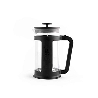 Bialetti - Smart French Press: Yaklaşık 1L kapasiteli kahve hazırlayıcı - Siyah Polipropilen Gövde - Bulaşık Makinesinde Yıkanabilen Borosilikat Cam Sürahi - Paslanmaz Çelik Filtre Sistemi