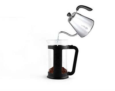 Bialetti - Smart French Press: Yaklaşık 1L kapasiteli kahve hazırlayıcı - Siyah Polipropilen Gövde - Bulaşık Makinesinde Yıkanabilen Borosilikat Cam Sürahi - Paslanmaz Çelik Filtre Sistemi