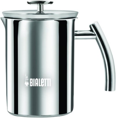 Bialetti - Süt Köpürtücü - 330mL - Paslanmaz Çelik Gövde ve Kapak - Çift Diskli Çırpıcı Kapak - Tüm Ocak Türleri İçin Uygun (İndüksiyon Dahil) - Bulaşık Makinesinde Yıkanabilir