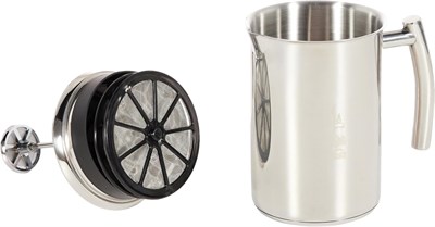 Bialetti - Süt Köpürtücü - 330mL - Paslanmaz Çelik Gövde ve Kapak - Çift Diskli Çırpıcı Kapak - Tüm Ocak Türleri İçin Uygun (İndüksiyon Dahil) - Bulaşık Makinesinde Yıkanabilir