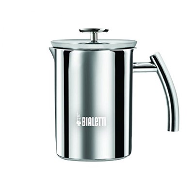 Bialetti - Süt Köpürtücü - 330mL - Paslanmaz Çelik Gövde ve Kapak - Çift Diskli Çırpıcı Kapak - Tüm Ocak Türleri İçin Uygun (İndüksiyon Dahil) - Bulaşık Makinesinde Yıkanabilir