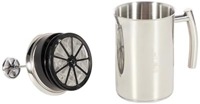 Bialetti - Süt Köpürtücü - 330mL - Paslanmaz Çelik Gövde ve Kapak - Çift Diskli Çırpıcı Kapak - Tüm Ocak Türleri İçin Uygun (İndüksiyon Dahil) - Bulaşık Makinesinde Yıkanabilir