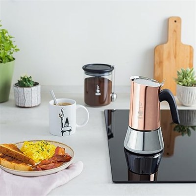 Bialetti - Venus: 4 Cups Ocak Üstü Espresso Pişirici - 170ml - Kahverengi, Gümüş Renk - Paslanmaz Çelik Gövde - Patentli Güvenlik Valfi - Tüm Ocak Türleri İçin Uygundur (İndüksiyon Dahil)
