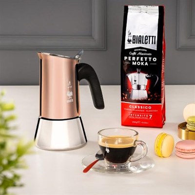 Bialetti - Venus: 6 Cups Ocak Üstü Espresso Pişirici - 235ml - Kahverengi, Gümüş Renk - Paslanmaz Çelik Gövde - Patentli Güvenlik Valfi - Tüm Ocak Türleri İçin Uygundur (İndüksiyon Dahil)