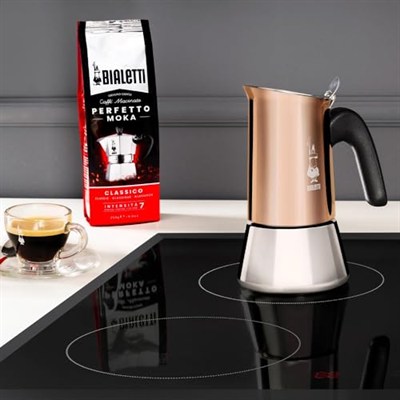 Bialetti - Venus: 6 Cups Ocak Üstü Espresso Pişirici - 235ml - Kahverengi, Gümüş Renk - Paslanmaz Çelik Gövde - Patentli Güvenlik Valfi - Tüm Ocak Türleri İçin Uygundur (İndüksiyon Dahil)