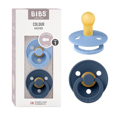 Bibs Colour İkili Kauçuk Emzik-Sky Blue/Steel Blue 0-6 Ay