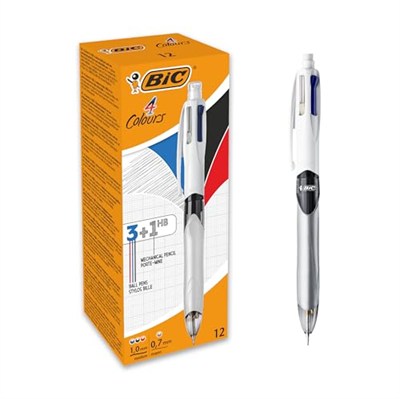Bic 4 Colour Multifunction Black/Blue/Red/Pencil PK12
