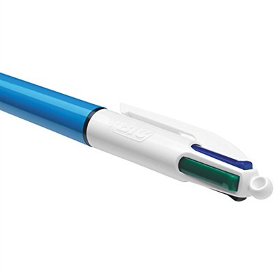 BIC 4 Renkli Orijinal Kalem, Çok Renkli Kalemler Hepsi Bir Arada, Biro Kalemler, Orta 1,0 mm, Yeşil, Mavi, Kırmızı, Siyah, Paket Başına 3 Kalem, 1 Paket