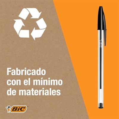 BIC Cristal Orijinal Tükenmez Kalem, Orta Uçlu (1,00 mm), Altıgen Şaft ve Uygun Kapaklı - Mavi, Her Biri 10 Adet Karton Kutu