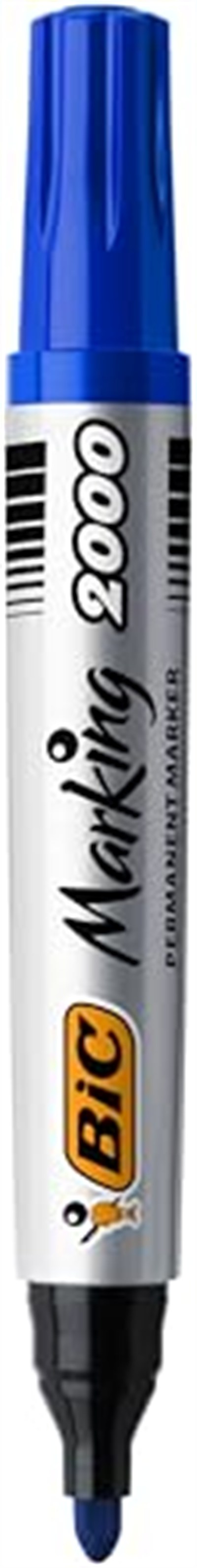 BIC Intensity Marker 2000 Yuvarlak Uçlu Permanent Markör, Mavi, 12li Kutu, 1.7 mm Sağlam Uç, Hızlı Kuruyan Mürekkep