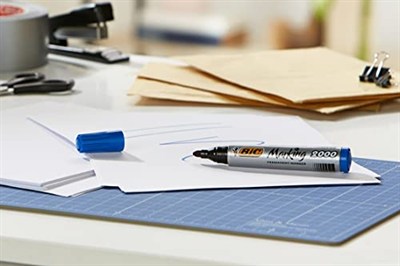 BIC Intensity Marker 2000 Yuvarlak Uçlu Permanent Markör, Mavi, 12li Kutu, 1.7 mm Sağlam Uç, Hızlı Kuruyan Mürekkep
