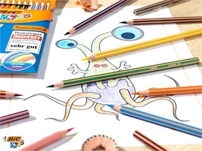 BIC Kids Evolution Stripes Kuru Boya Kalemi, 12li Kutu