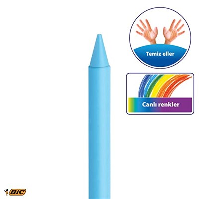 BIC Plastidecor Elleri Kirletmeyen Pastel Boya, 18li Kutu, Elleri Boyamaz, 30 Aydan Büyük Çocuklar İçin İdeal
